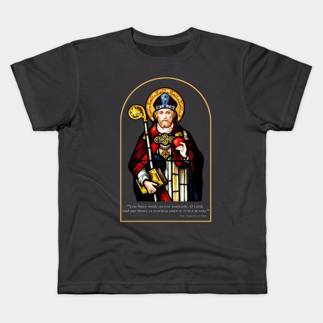 Saint Augustine of Hippo Stained Glass Kids T-Shirt by Catholicamtees